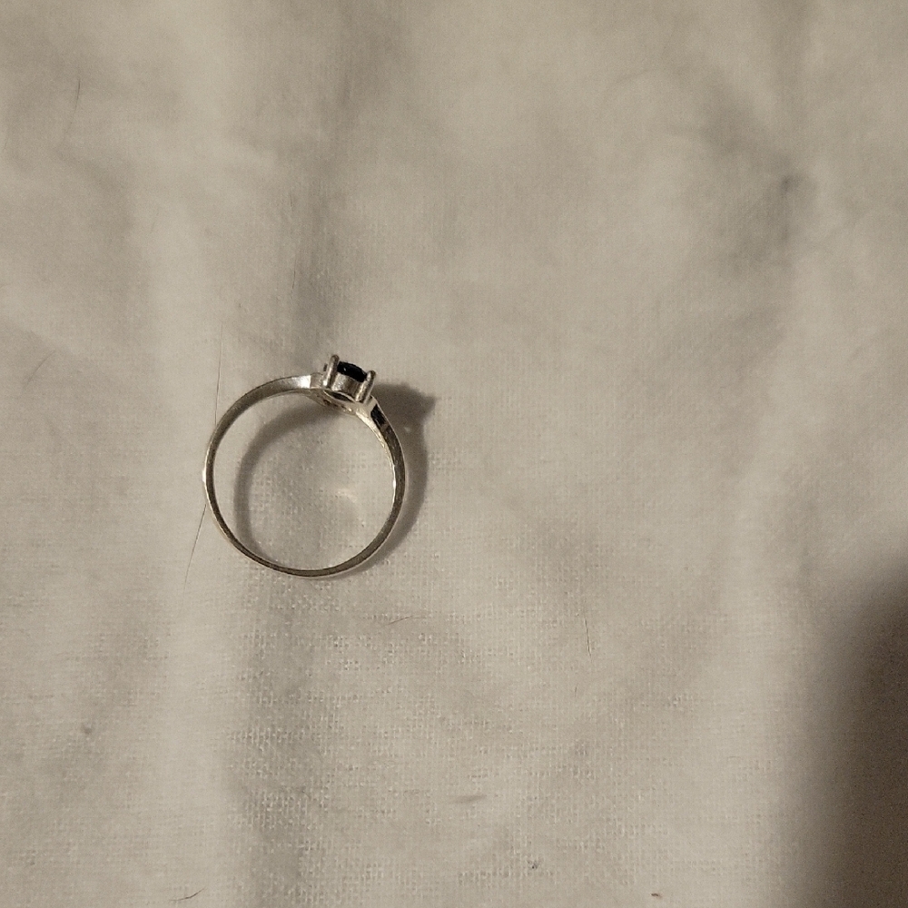 Source Unknown 925 Silver Ring With Deep Blue Ova… - image 3